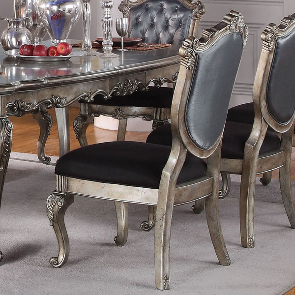 English Elm Silver Grey Tufted Side Chairs Set Of 2 - Elegant Crown-Back Design For Dining Or Boudoir Style B062P209234-GIGA