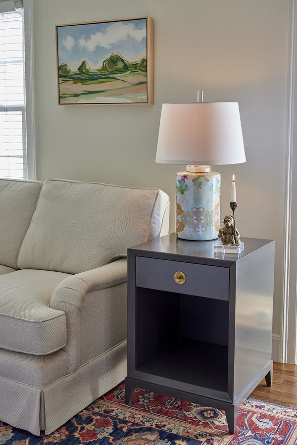 Wildwood Wintergreen Cylinder Lamp — Coastal Two-Tone Blue-Green Finish With Crisp White Shade, 28.5" Tall Ambient Light 25708