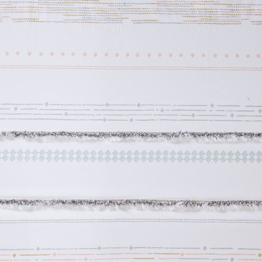 JLA Home INK+IVY - Cotton INK+IVY Nea Printed Shower Curtain with Tassel Trim, 100% Breathable Cotton Stripe, Machine Washable II70-1120