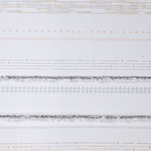 JLA Home INK+IVY - Cotton INK+IVY Nea Printed Shower Curtain with Tassel Trim, 100% Breathable Cotton Stripe, Machine Washable II70-1120