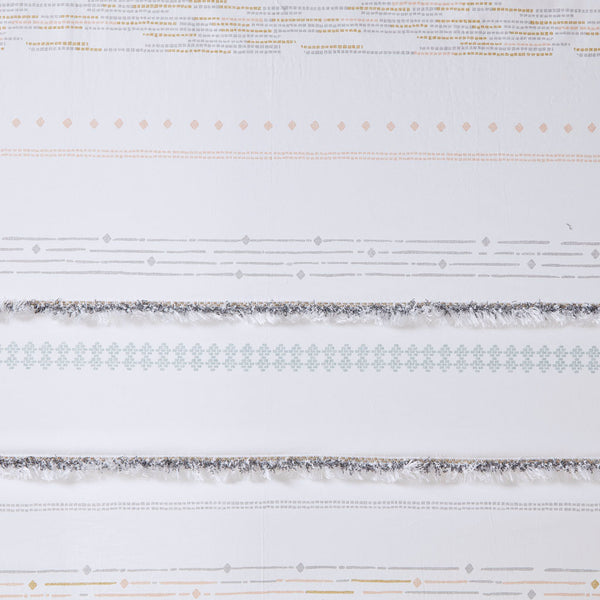 JLA Home INK+IVY - Cotton INK+IVY Nea Printed Shower Curtain with Tassel Trim, 100% Breathable Cotton Stripe, Machine Washable II70-1120