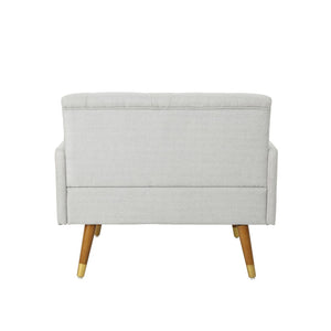 English Elm Club Chair Tufted Accent Seat with Bolster Pillows and Gold Splayed Legs for Living Room 63050.00LGRY