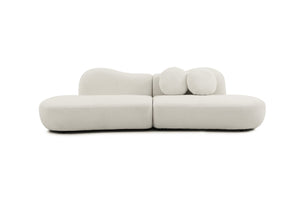 English Elm Modern Curved Modular Sofa - Elegant Boucle 3-Seat Design For Living Rooms, Easy Assembly & Comfort W2664S00038