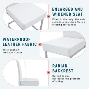 English Elm Set Of 4 White Ergonomic Dining Chairs With Thick Cushion, Built-In Springs For Ultimate Comfort W3226P279079-GIGA