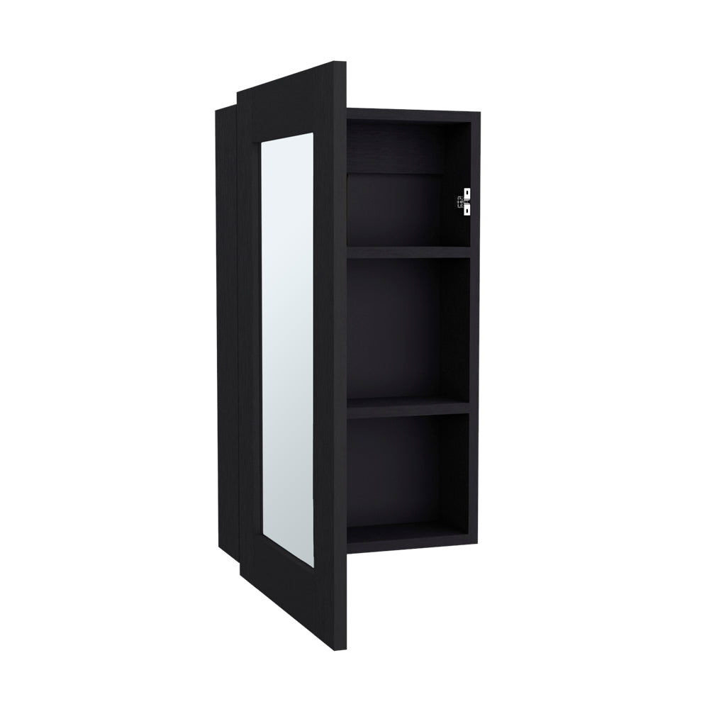English Elm Medicine Cabinet Sanford Black Mirrored Door Engineered Wood, Slim 3-Shelf Bathroom Organizer, Durable Modern Storage 31.1x19.29x3.54 B092P238733