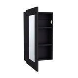 Black Medicine Cabinet with Mirrored Door and 3 Shelves, Compact Design for Bathroom Storage