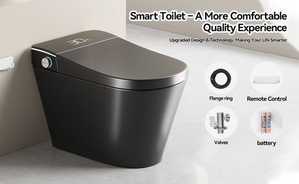 English Elm Unique Intelligent One-piece Toilet with Integrated Bidet Heated Seat and Auto Lid Black W3133P414563