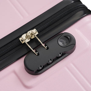 English Elm 6 Piece Hardshell Abs Travel Set with Spinner Wheels Combination Lock and Toiletry Bag Pink N732P391465H