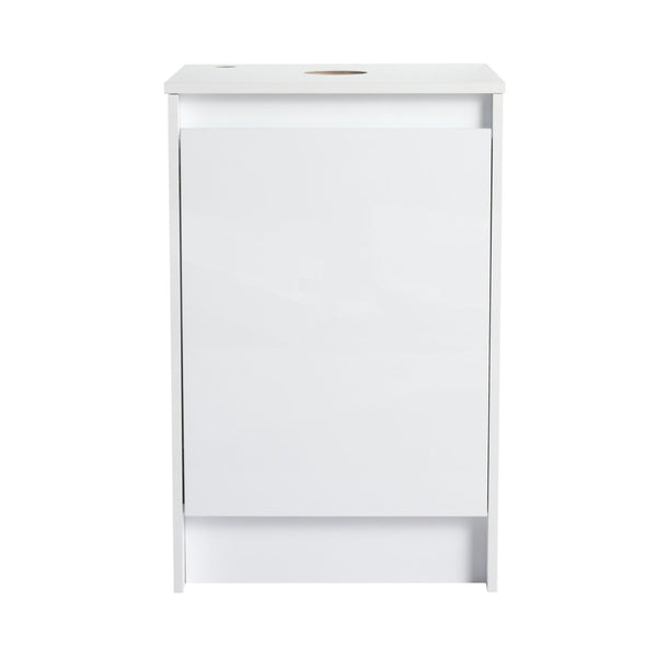 English Elm 20" Freestanding Vanity with Ceramic Sink Soft Close Storage Glossy White Bath W999S00386
