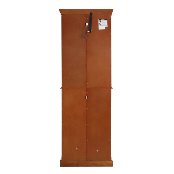 English Elm Curio Display Cabinet with Internal Lighting, Mirrored Back, 6 Adjustable Shelves, Glass Doors Walnut W1693P154578