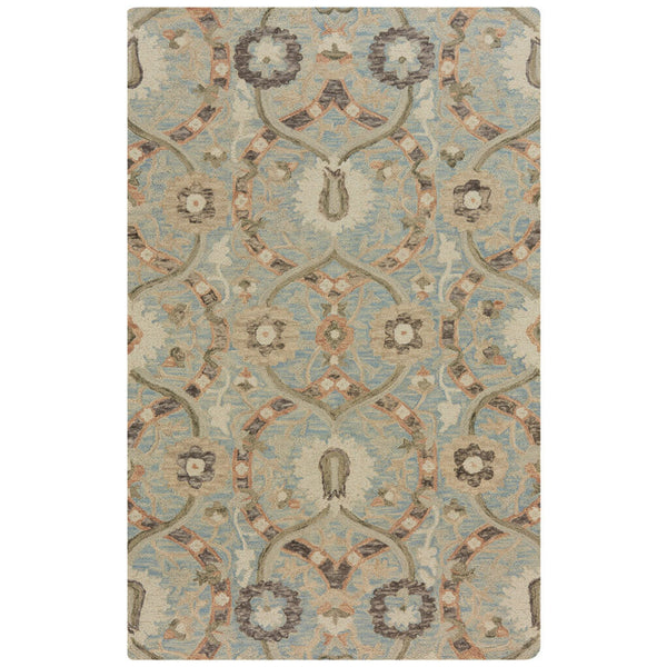 Capel Rugs Avanti-bartlett Eclectic Mosaic Area Rug In Vibrant Colors – 100% Wool With Hand-worked Accents Blue Pearl, Green 100% Wool 2576rs03060506430