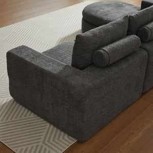 English Elm 99-Inch Chenille Cloud Curved Sectional Sofa With Reversible Chaise For Stylish Living Spaces W834S00477