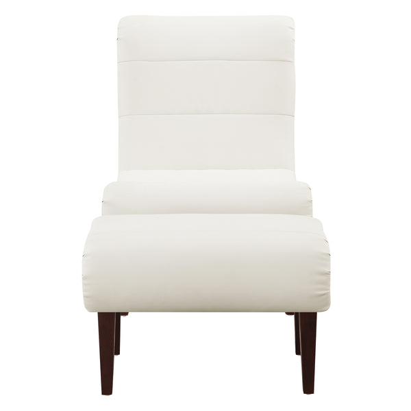 OSP Home Furnishings Hawkins Lounger with Ottoman White