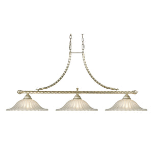 Bianco 54'' Wide 3-Light Linear Chandelier - Silver Leaf 2578/3 Elk Lighting