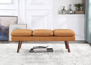 OSP Home Furnishings Amanda 54" Mid-Century Bench Rust