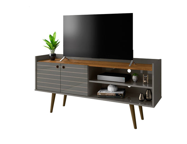 Manhattan Comfort Bogart Mid-Century Modern TV Stand Grey 257BMC50