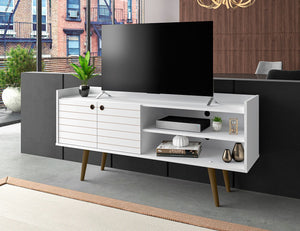 Manhattan Comfort Bogart Mid-Century Modern TV Stand White 257BMC6