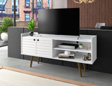 Manhattan Comfort Bogart Mid-Century Modern TV Stand White 257BMC6