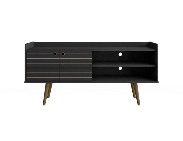 Manhattan Comfort Bogart Mid-Century Modern TV Stand Black 257BMC8