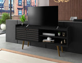 Manhattan Comfort Bogart Mid-Century Modern TV Stand Black 257BMC8