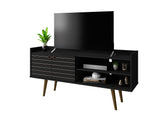 Manhattan Comfort Bogart Mid-Century Modern TV Stand Black 257BMC8