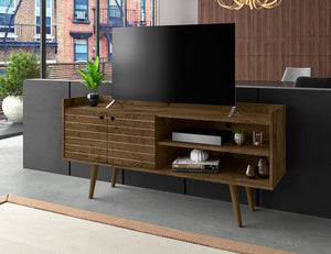 Manhattan Comfort Bogart Mid-Century Modern TV Stand Rustic Brown 257BMC9