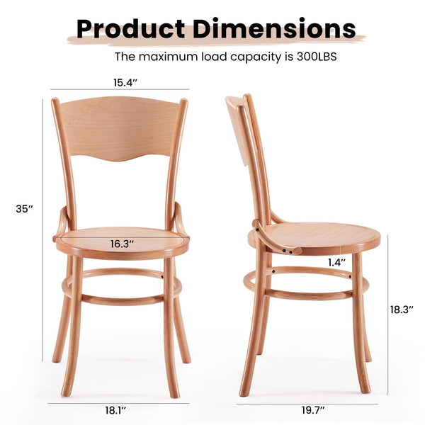 English Elm Solid Solid Wood Dining Chairs Set of 2 Rustic Farmhouse Mid Century Kitchen Seating, Fully Assembled Walnut T3623P408550