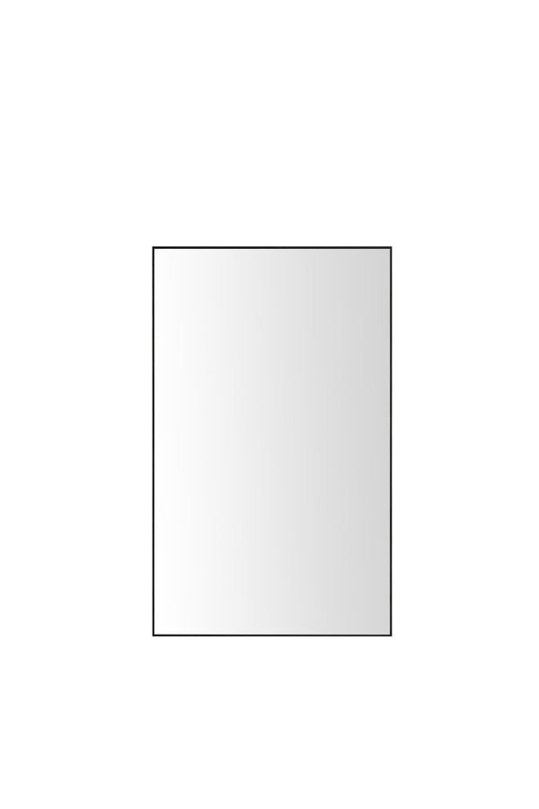 English Elm 60x22inch Glossy Black Bathroom Mirror Modern Minimalist Metal Frame HD Float Glass Vanity Mirror Sleek Corner Hangs decoración W2091P344686