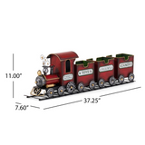 Christopher Knight Home® - Noble House - - Dark Red Metal Train With Three Cars Decor