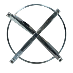 English Elm 53" Round Marble Dining Table With Rotating Turntable, Stainless Steel Base For 6, Modern Design W1535S00390