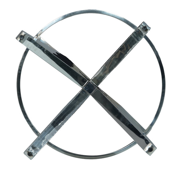 English Elm 53" Round Marble Dining Table With Rotating Turntable, Stainless Steel Base For 6, Modern Design W1535S00390