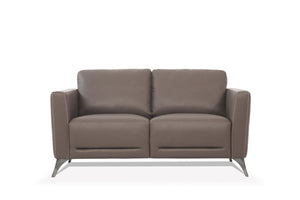 English Elm Malaga Italian Genuine Leather Loveseat with Track Arms and Chrome Legs for Modern Living B2726P496928