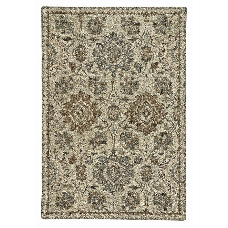Capel Rugs Peyton Plush Loop Yarn Collection - Timeless Designs For Lasting Comfort In Your Home Décor Floral Multi, Tan 100% Wool 2580rs03060506670