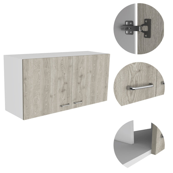 English Elm Oklahoma Wall Cabinet Two Doors – Space-Saving Particleboard Storage 39.3"W x 19.3"H Sleek Design Multicolor 42 L x 25 W x 4 H B128P148949