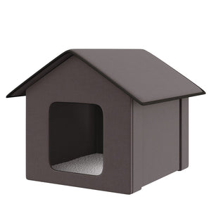 English Elm Pawhut Insulated Heated Cat Shelter Waterproof Cabin with Berber Fleece Pad Two Exits W2225P249717