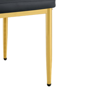 English Elm Table and Chair Set Marble Glass Top Gold Legs Modern 5 Piece Dining for Small Spaces White+Gold W1151S04636