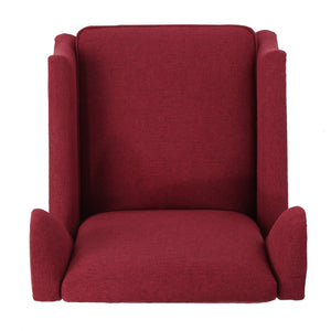 English Elm Christopher Knight Home® - Pushback Recliner Chair with Nailhead Trim and Wingback Design, Plush Fabric Comfort for Living Rooms Red 60760.00DRED