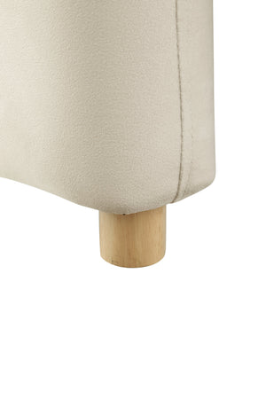 English Elm Accent Chair with Hollow Backrest for Ergonomic Support, Solid Wood Frame, Stylish Fabric Upholstery White W1420P194055