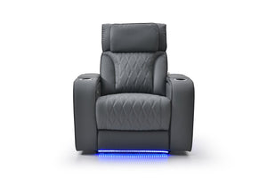 English Elm Lumin Power Recliner Faux Leather Chair with Led Lighting and Built in Usb Charging Gray B078P497926