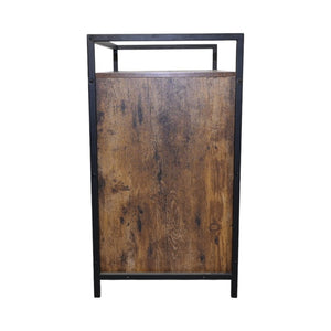 English Elm Rustic Wooden Cat Litter Box Enclosure with Scratching Mat, Rustic Brown Industrial Cat Hideaway 31.9"x17.7"x31.4" W1412P271588
