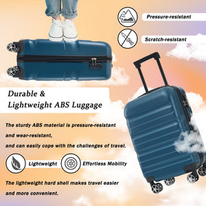 English Elm 28 Inch Hardshell Abs Checked Suitcase with Spinner Wheels and Built-in Lock for Travel N730P323462C