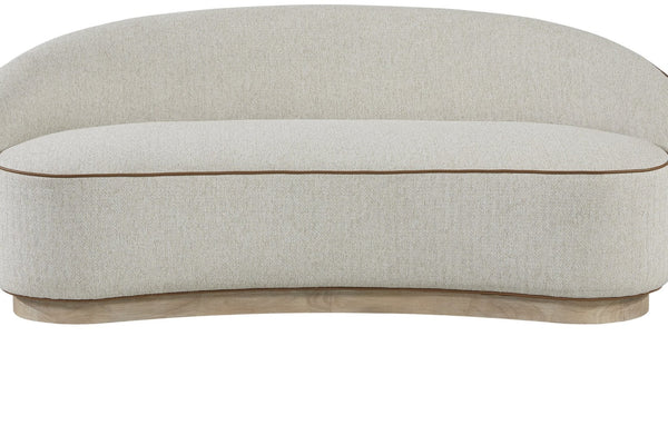 English Elm Tight Back Curved Sofa with Plinth Wood Base for Modern Living Rooms B2699P481667