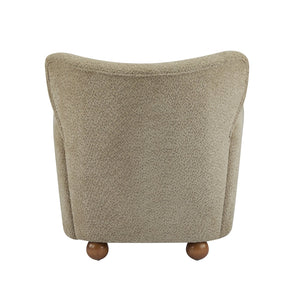 English Elm Christopher Knight Home® - Cozy Wingback Armchair with Plush Bouclé Upholstery, Solid Wood Legs, Timeless Elegant Comfort Light Brown,Teak 32 L x 29.5 W x 26.75 H N776P293322M