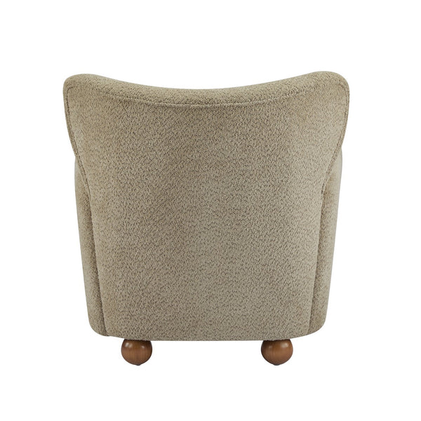 English Elm Christopher Knight Home® - Cozy Wingback Armchair with Plush Bouclé Upholstery, Solid Wood Legs, Timeless Elegant Comfort Light Brown,Teak 32 L x 29.5 W x 26.75 H N776P293322M