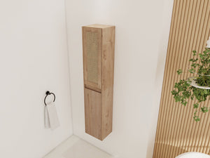 English Elm 12" Bathroom Side Cabinet - Modern Wall-Mounted Design With Soft-Close Doors & Space-Saving Style W999S00340