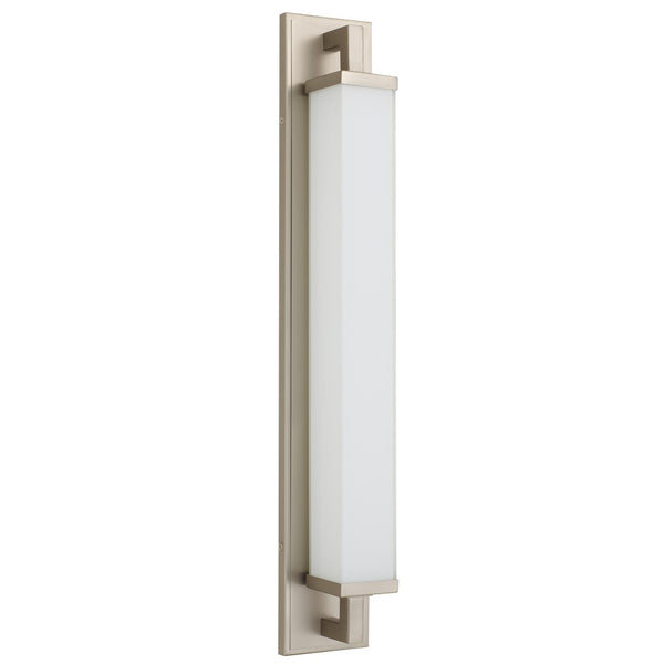 English Elm 28-inches Warm Brass Dimmable Led Vanity Bar Light for Modern Bathroom Walls Brushed Nickel B370P394095