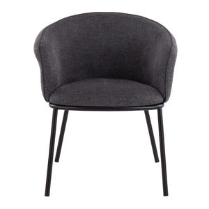 English Elm Contemporary Angular Steel Frame Accent Chair Padded Upholstered Seat for Modern Interiors B202P223423