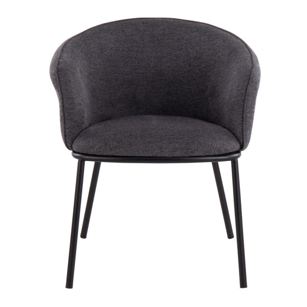 English Elm Contemporary Angular Steel Frame Accent Chair Padded Upholstered Seat for Modern Interiors B202P223423