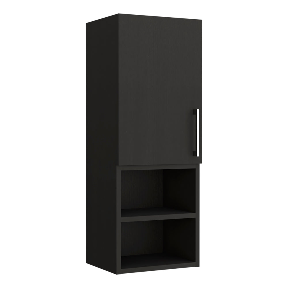 English Elm Medicine Cabinet Jozz - Sleek Black Wengue Finish With Two Shelves & Metal Handle For Modern Storage B092122961