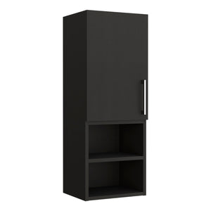 English Elm Medicine Cabinet Jozz - Sleek Black Wengue Finish With Two Shelves & Metal Handle For Modern Storage B092122961